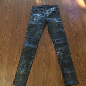 Juicy couture metallic floral print jeans